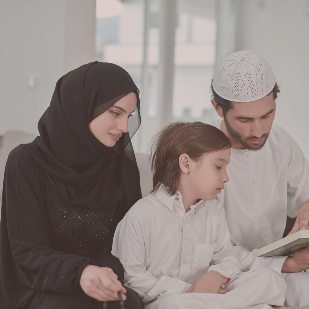 A serene individual seated in nature with a Quran open in their lap, symbolizing mindfulness, balance, and a digital detox routine inspired by Islamic values.